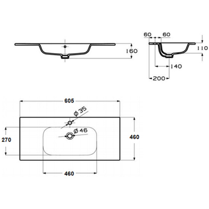 Раковина Roca Victoria-N 60,5 см, 32799E000 белая Раковина Roca Victoria-N 60,5 см, 32799E000 белая