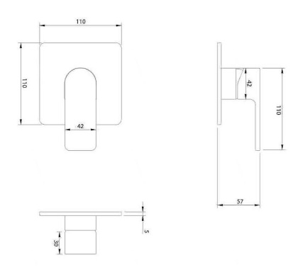 Смеситель для душа скрытого монтажа OMNIRES BARETTI BA7845BL (черный BLM)