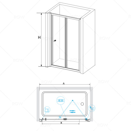 Душевая дверь RGW Classic CL-21 90 04092109-11 профиль Хром стекло прозрачное