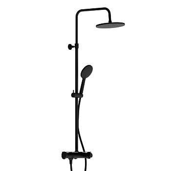 977750300 Jupiter душевая система с душевым ТМС смесителем-полкой, черный 977750300 Jupiter душевая система с душевым ТМС смесителем-полкой, черный