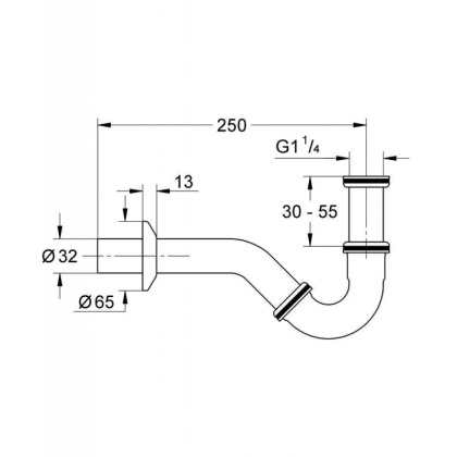 Сифон для биде GROHE 1 1/4″, хром (28946000)