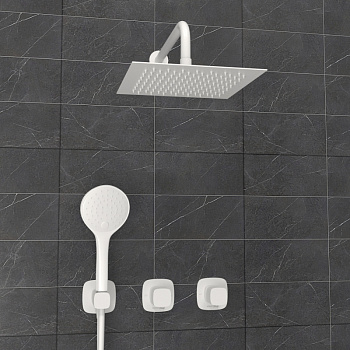 A9551.266.146.254.328.156.155  Встраиваемый комплект для душа с верхней душевой насадкой и лейкой