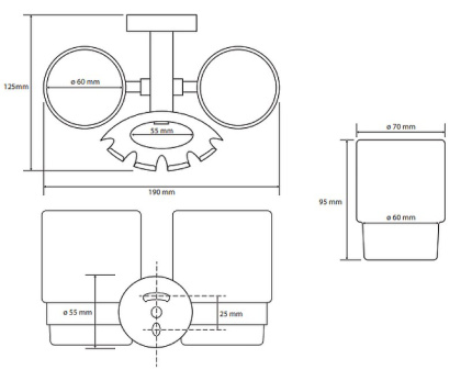 Держатель зубных щеток со стаканами