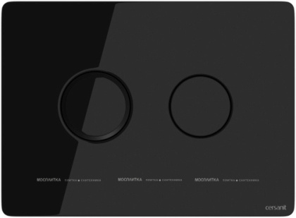 Кнопка ACCENTO CIRCLE пневматическая черная глянцевая стекло