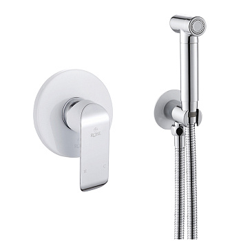 Гигиенический душ со смесителем Rose R2105F, белый/хром