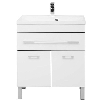 Тумба с раковиной Aquanet Верона 75 белый (напольная 1 ящик 2 дверцы)