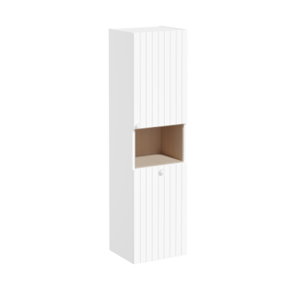 Пенал высокий Root Groove 40 см с корзиной для белья, матовый белый, правосторонний