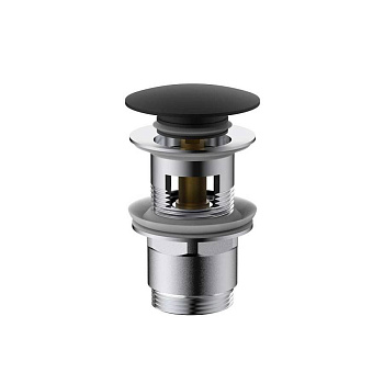 Донный клапан DPU-1B01MB клик-клак G1 1/4, с переливом, черный Донный клапан DPU-1B01MB клик-клак G1 1/4, с переливом, черный