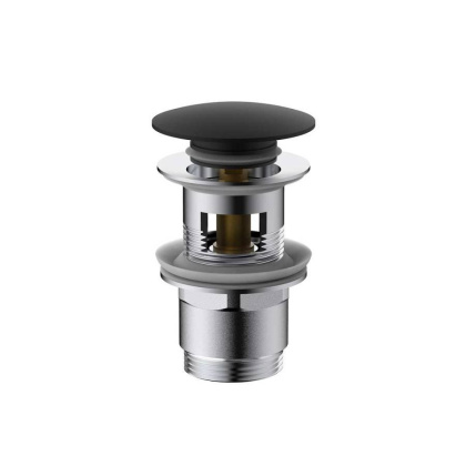 Донный клапан DPU-1B01MB клик-клак G1 1/4, с переливом, черный Донный клапан DPU-1B01MB клик-клак G1 1/4, с переливом, черный