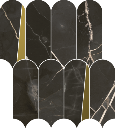 Мозаика 620110000235 Стелларис Абсолют Блэк (36,1см*32,5см*9мм) (11шт/1,067м2) Элегант, шт