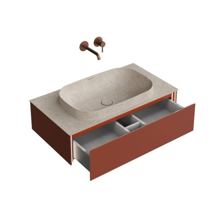 Тумба MAGICA подвесная 90, 1 ящик, венецианский красный матовый              Тумба MAGICA подвесная 90, 1 ящик, венецианский красный матовый