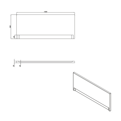 Панель для ванны фронтальная UNIVERSAL TYPE 1 140 Панель для ванны фронтальная UNIVERSAL TYPE 1 140