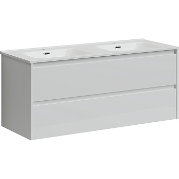 Тумба подвесная SANCOS Libra 1190х450х500, c двумя ящиками оснащенными доводчиками, белый глянец , арт. LB120-2W Тумба подвесная SANCOS Libra 1190х450х500, c двумя ящиками оснащенными доводчиками, белый глянец , арт. LB120-2W