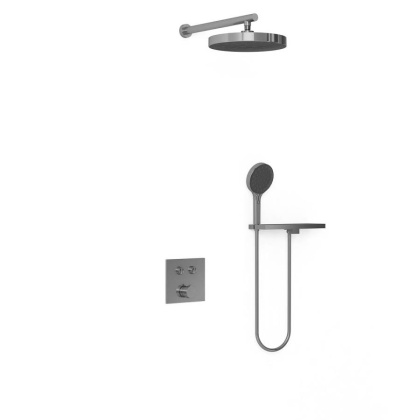 Душевой комплект VSFW-4I212RGM встраиваемый, двухрежимный, вороненая сталь