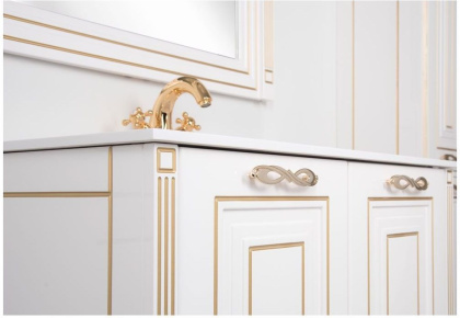 Мебель для ванной Aquanet Паола 90 белый/золото (литьевой мрамор) Мебель для ванной Aquanet Паола 90 белый/золото (литьевой мрамор)