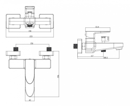 Смеситель для ванны OMNIRES SIENA SN7330CR (хром) 