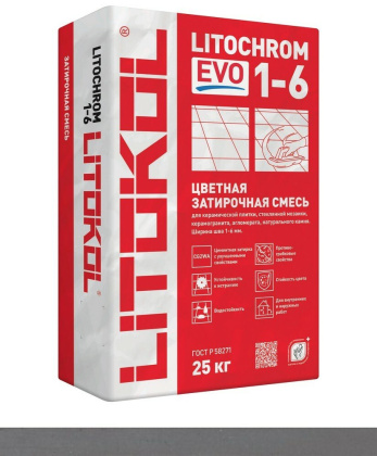 Затирка цементная LITOCHROM 1-6 EVO LE.110 стальной серый 25кг Затирка цементная LITOCHROM 1-6 EVO LE.110 стальной серый 25кг
