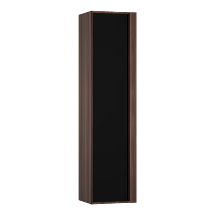 Пенал Metropole левосторонний, цвет сливовое дерево, фасад черное акриловое стекло