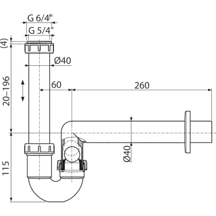 Сифон для сбора конденсата DN40