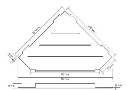 Душевая полка Bemeta Cytro 101302450 угловая, Черная матовая
