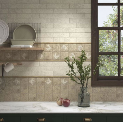 Керамогранит 1324S Брюссель бежевый темный матовый 9.8*9.8*7 (100шт\0.96м2), м2