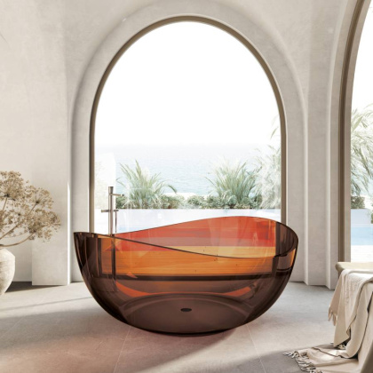 Прозрачная ванна ABBER Kristall AT9705Opal коричневая