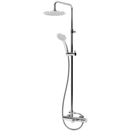 LEAF-CVDA-30-01 Душевая стойка телескопическая с изливом с верхним и ручным душем, верхний душ диаметр 300 мм АБС пластик, исполнение хром LEAF-CVDA-30-01 Душевая стойка телескопическая с изливом с верхним и ручным душем, верхний душ диаметр 300 мм АБС пластик, исполнение хром