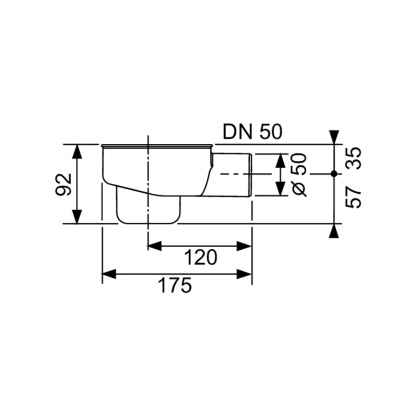 Сифон TECEdrainline «стандартный» DN 50 боковой слив