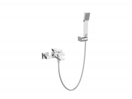 ROM-VASM-CRM Смеситель для ванны и душа в комплекте с ручным душем, шлангом и держателем Исполнение: Хром 