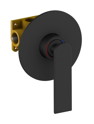 Смеситель Timo Anni 2789/03SM встроенный с гигиеническим душем, черный матовый