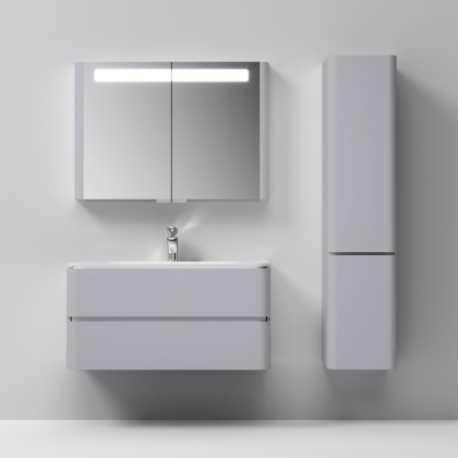 Шкаф-колонна подвесной правый Sensation, 155х40х35 см, серый, M30CHR0406FG