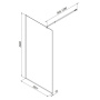 W84WI-100-F1-BTE Душевая перегородка Func 100x200, стекло прозр. 8 мм + покрытие, профиль черный