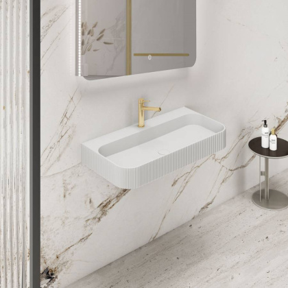 Раковина из искусственного камня Vincea VWB-6SG75MW, 750*460*120, подвесная, цвет белый матовый