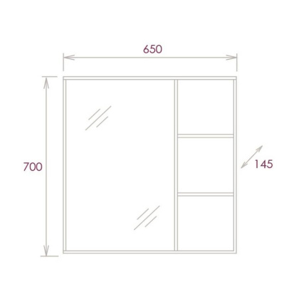 Шкаф-зеркало Onika Девис 65 бетон чикаго, универсальный Шкаф-зеркало Onika Девис 65 бетон чикаго, универсальный