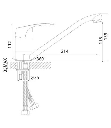 Смеситель Rossinka D40-21 для кухни Смеситель Rossinka D40-21 для кухни