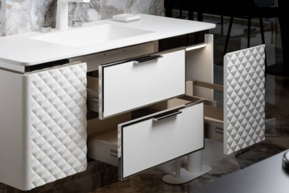 Тумба ROMBO 120cm Белый матовый/хром 777-120-WCR Boheme Тумба ROMBO 120cm Белый матовый/хром 777-120-WCR Boheme