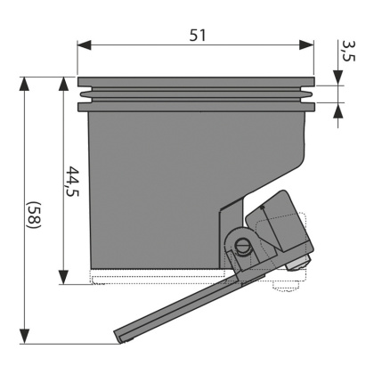 Комбинированный гидрозатвор для сифона  APZ-S9 для желоба APZ13