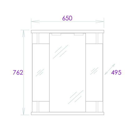 Шкаф-зеркало Onika Валерия 65 белый, правый, с подсветкой