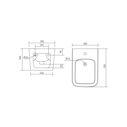 Биде подвесное AQUATEK ЛИБРА AQ0506-00, 530*360*300 мм, цвет белый