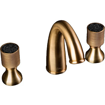 Смеситель для умывальника на 3 отв. ROYAL CRYSTAL black, бронза_Комплект