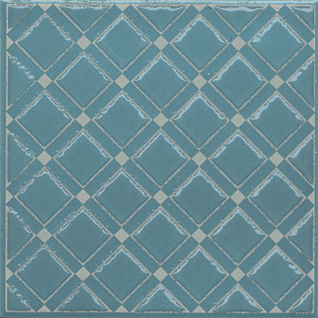 Декор Бахия 1 бирюзовый глянцевый 9,8x9,8x0,7