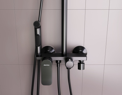 DX220920300_xxx Apollo, душевая система со смесителем-полкой: верхний душ 230*230мм, ручной душ DX220920300_xxx Apollo, душевая система со смесителем-полкой: верхний душ 230*230мм, ручной душ