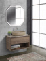 Тумба c раковиной подвесная с одним ящиком и одной открытой полкой BelBagno KRAFT 80 Rovere Galifax Bianco, раковина белая Тумба c раковиной подвесная с одним ящиком и одной открытой полкой BelBagno KRAFT 80 Rovere Galifax Bianco, раковина белая