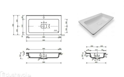 Раковина "Kare luxe silk" 800х450 Раковина "Kare luxe silk" 800х450