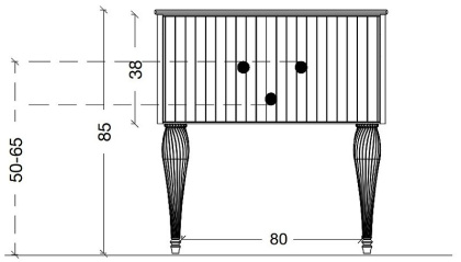 Тумба Canale 80 белая + Хром_Комплект 843-080-WCR Boheme