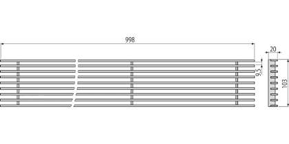 Решетка для дренажного желоба 100 мм, нержавеющая сталь