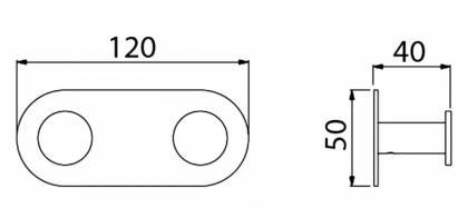 Вешалка-2 крючка Timo Saona 13014/16 белый матовый