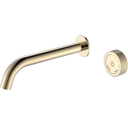 Смеситель автоматический для раковины из стены на 2 отв. TECH ЗОЛОТО