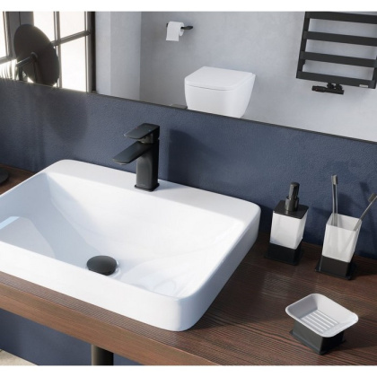 Мыльница настольная EXCELLENT Riko (черная) Мыльница настольная EXCELLENT Riko (черная)