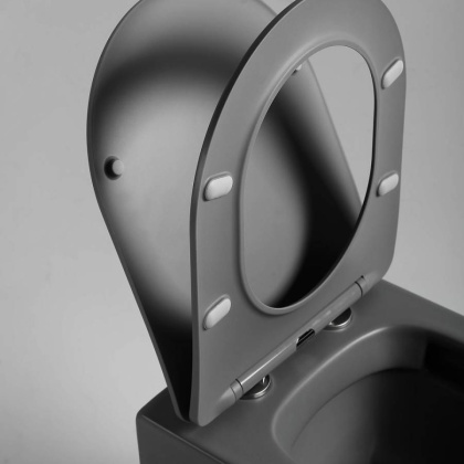 Унитаз подвесной Piatti VT1-11SMA, цвет антрацит матовый, ультратонкое soft-close сиденье Унитаз подвесной Piatti VT1-11SMA, цвет антрацит матовый, ультратонкое soft-close сиденье